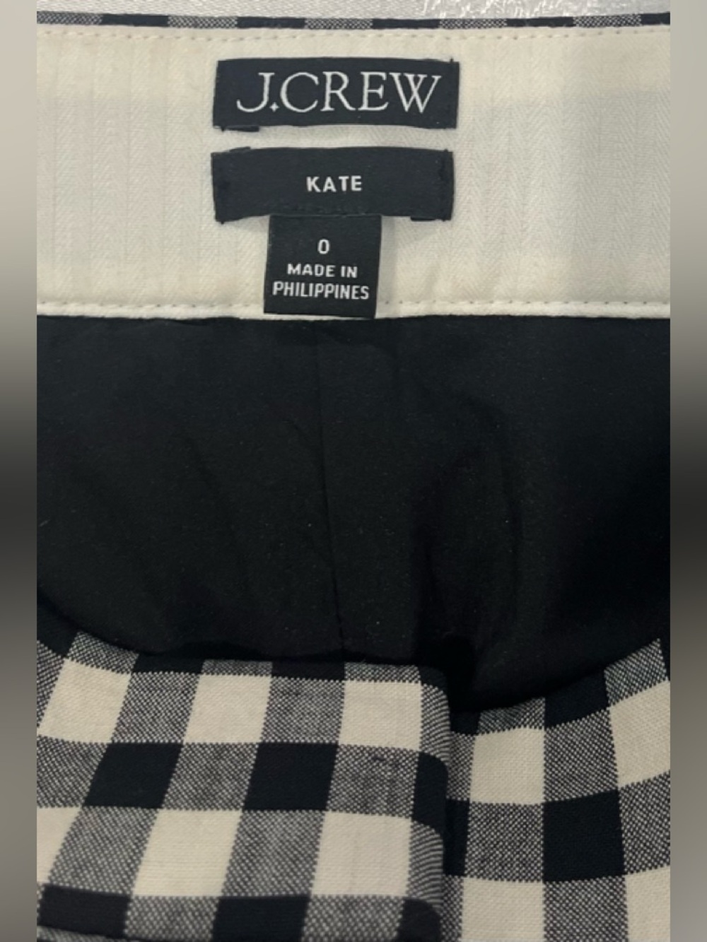 J.CREW Kate Gingham Check Pants, Size 0 - Picture 3 of 4